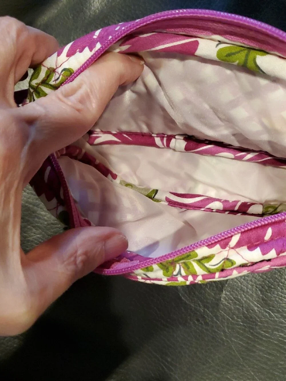 Vera Bradley Julip Tulip Floral Quilted Cosmetic Bag With Mirror Retired